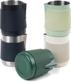 IKAPE Espresso Milk Pitcher, 15.04/450ml Milk Frothing Jug without Handle, Espresso Steaming Pitcher with Sharp Spout for Espresso Barista Tool(green)