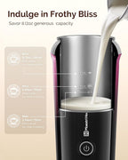 Maestri House Milk Frother, 3-in-1 Hot & Cold Mik Frothing Steamer, 8.12OZ/240ML Touch Control Foam Maker, Compact Space-saving Design for Latte, Cappuccino and Warm Milk