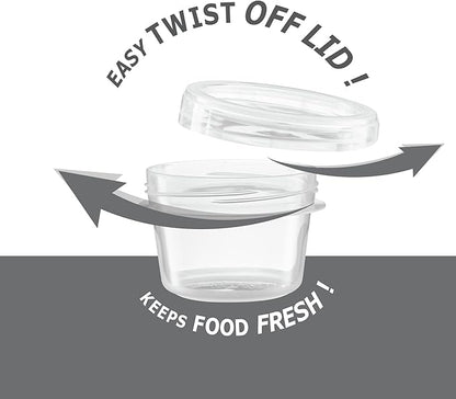 (4 Ounce 10 Pack) Clear Twist cap Containers Clear with Screw on Lids Twist Top Food Storage Freezer Containers