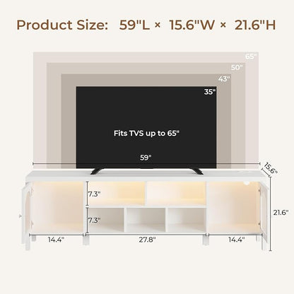 IRONCK TV Stand for 65 Inch TV, Modern Media TV Console - Image 3