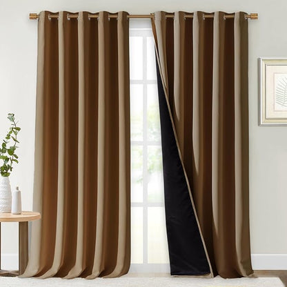 NICETOWN Total Shade Curtains and Draperies, Package of 2, 62 inches Wide x 95 by NICETOWN