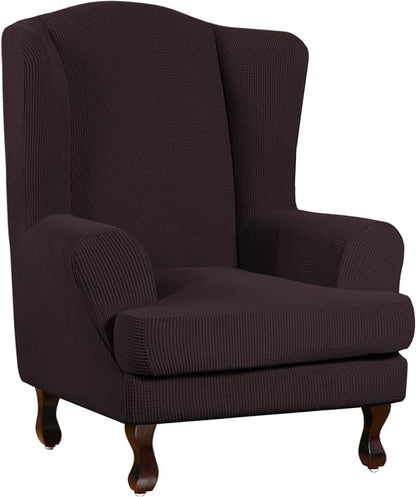 Turquoize Wingback Chair Covers 2 Piece Wing Chair Slipcover Stretch Slipcovers by Turquoize