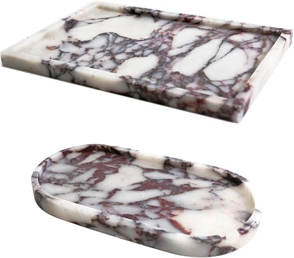 Real Luxurious Natural Marble Vanity Tray Genuine Marble Storage Tray by DUANYAN
