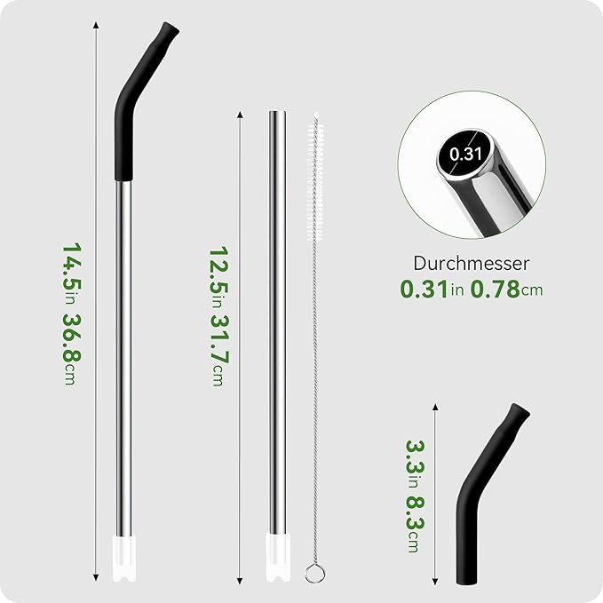 Snowfall Metal Straw for Stanley 40 OZ Cup, Long Reusable Stainless Steel Drinking Straws with Silicone Tip for Simple Modern 40 OZ Tumbler (Sky Blue)