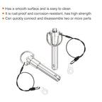 uxcell 1 Pcs Quick Release Pin, 1/2" x 1.5"(Dia. x L) Push-Button Ball Locking Pin 304 Stainless Steel Ring Handle Locking Pin with Wire for Audio Bimini Top Marine, Silver