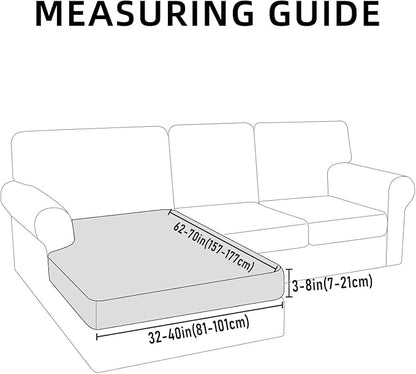Waterproof Sectional Sofa Cushion Covers, L Shape Couch Slipcovers | L Shape - Image 6
