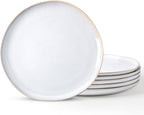 AmorArc Ceramic Dinner Plates Set of 6, 10.5 Inch Handmade Reactive Glaze Stoneware Plates, Rustic Shape Dinnerware Dish Set for Kitchen, Microwave & Dishwasher Safe, Scratch Resistant