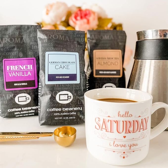 Toasted Almond Flavored Coffee SWP Decaf, Specialty Arabica Coffee, Medium Roast, 12 ounce, Automatic Drip (Ground)