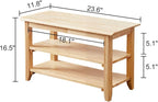 XKZG Storage Bench Wooden Shoe Rack Bench Simple Style Wood Entryway Bench (Natural,23.6")