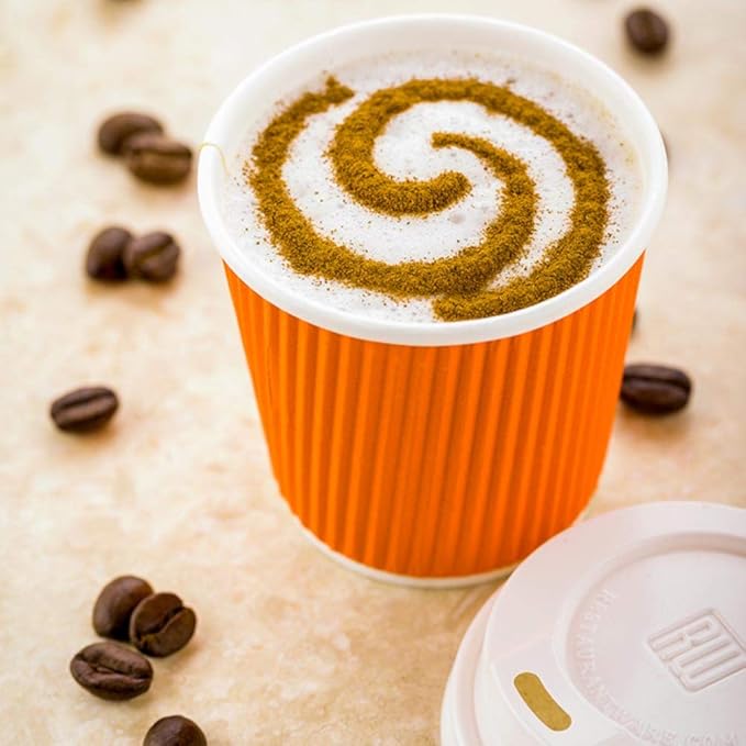 Restaurantware 4 Ounce Paper Cups, Pack of 25 Ripple Wall Disposable Cups â€“ Leakproof, Recyclable, Tangerine Insulated Hot Beverage Holders, with Matching Lids Available for Purchase Separately
