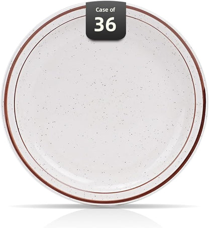 Stoneware Narrow Rim Brown Speckle, Plate 6.5", Case of 36