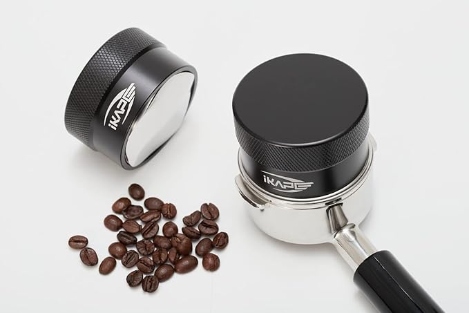 IKAPE Coffee Products, 49mm Coffee Distributor, Gravity Adaptive Espresso Distributor Fits All 49mm Espresso Portafilter(Black)