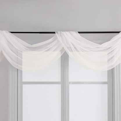 Chyhomenyc Ivory Sheer Scarf Valances - Image 7