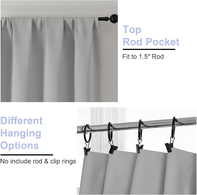 Simplebrand Silver Grey Blackout Curtains - Image 4
