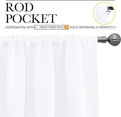 NICETOWN White Curtains for Bedroom, Short Curtains & Draperies for Small Window - Image 3