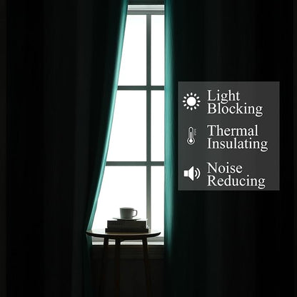 Navy Blue and Teal Gradient Blackout Curtains - Image 3