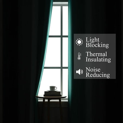 Navy Blue and Teal Gradient Blackout Curtains - Image 3