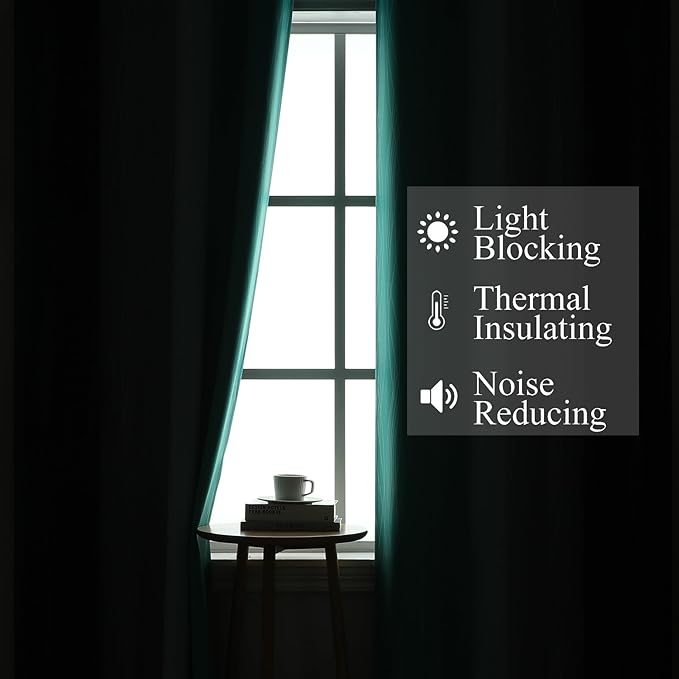 Navy Blue and Teal Gradient Blackout Curtains - Image 3