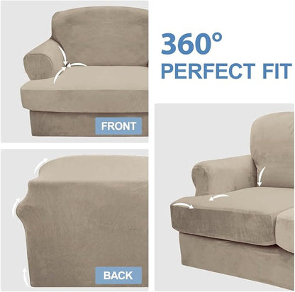 CUCRAF T Cushion Sofa Cover 4 Piece Slipcovers, Soft Thick Velvet Couch Cover - Image 6