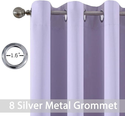 Yakamok Room Darkening Curtains 52x63 inch Length Lilac-Living Room | 2 panels - Image 4
