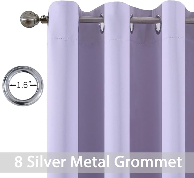Yakamok Lilac Blue Room Darkening Window Curtains 52x36 Inch - Image 2