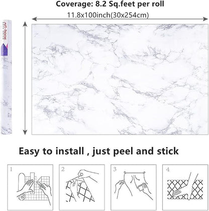 Arthome Marble Contact Paper, Peel and Stick Wallpaper 11.8x100 inch Self - Image 7