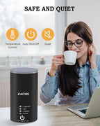 ZACME Milk Frother, 4 in 1 Electric Milk Steamer, Automatic Hot and Cold Foam Maker and Milk Warmer for Coffee, Latte, Cappuccino,Hot Chocolate, Macchiato