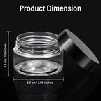Patelai 4 Pieces Round Wide-mouth Leak Proof Plastic Container Jars with Lids for Travel Storage Makeup Beauty Products Face Creams Oils Salves Ointments DIY Making(1 Ounce,Black)