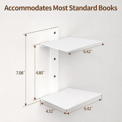 Invisible Floating Bookshelves 4 Tier, Heavy Duty Metal Book Organizer - Image 3