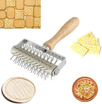Time-Saver Pizza Dough Roller Docker with Wood Handle, for Pizza Cookie Cake Pie Pastry Bread Dough (Stainless Steel)