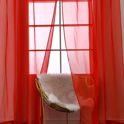 SpaceDresser Basic Rod Pocket Sheer Voile Window Curtain Panels White 1 Pair 2 - Image 3