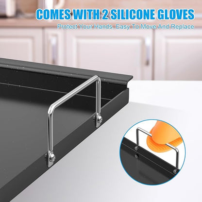 "WEBROIL Griddle Inserts Replacement Parts for Charbroil Performance TRU-Infrared 450 3-Burner 463370719 463371719 463371116, Flat Top Griddle Plate for Charbroil Performance 4 Burner Grill Parts"