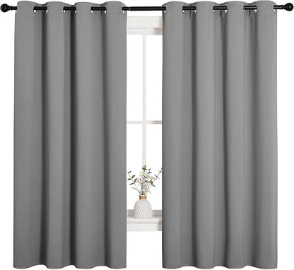NICETOWN Silver Grey Blackout Curtain Panels - Image 2