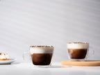 Bodum 15oz Double Wall Latte Mug, High-Heat Borosilicate Glass, Set of 2, Clear