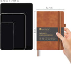 &And Per Se Lined Journal Notebook, 365 Pages, A5, 5.7'' x 8'' 100GSM Thick Paper, Journals for Writing, Hardcover Notebooks for Women Men (Brown)