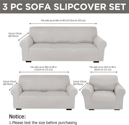 Peryiter 3 Pcs Couch and Loveseat Covers Set Sofa Cover - Image 2