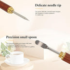 Latte Art Pen 1Pcs,Stainless Steel and Brass with Rosewood Handle of Tools - Barista Tools for Art on Latte,Cappuccino,Espresso - Perfect Coffee Accessories for Coffee Bar