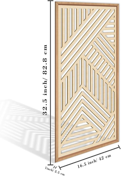 IARTTOP Large Boho Wooden Wall Art 16x32 Inch Framed Mid century Modern Wood - Image 4