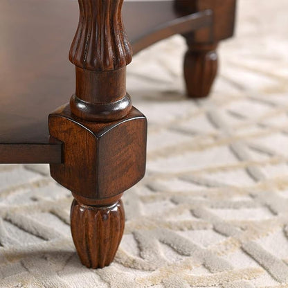 PADMA HOUSE Traditional Solid Wood Oval Coffee Table - Image 8