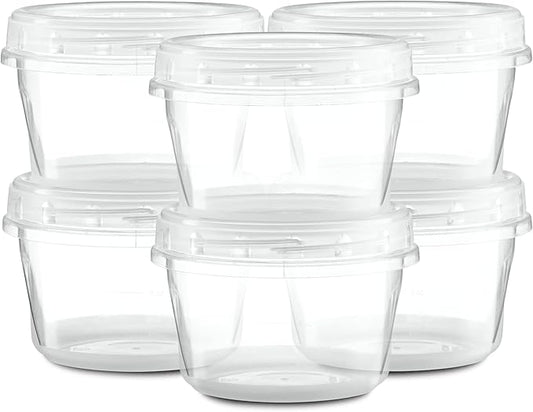 (16 Ounce 20 Pack) Clear Twist cap ContainersWith Screw on Lids Twist Top Food Storage Freezer Containers