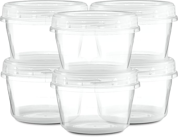 (16 Ounce 10 Pack) Clear Twist cap Containers with Screw on Lids Twist Top Food Storage Freezer Containers