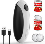 Electric Can Opener, Can Opener Electric Fits All Can Sizes, One Touch USB Rechargeable Electric Can Opener for Kitchen and Seniors with Arthritis, Chef, Automatic Can Opener, Portable Kitchen Gadgets