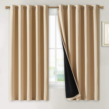 NICETOWN Bedroom Full Blackout Curtain Panels, Super Thick Insulated Window by NICETOWN