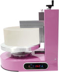 Cake Decorating Machine, 200W Cake Cream Spreading Machine 60-320rpm Rotating Speed Automatic Cake Cream Spreading Machine with LCD Display for 4-12 inch Cakes (Pink)