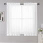 White Sheer Curtains, 45 inches Long, 2 Panels, Rod Pocket, Light Filtering by OWENIE