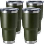 HASLE OUTFITTERS 30oz Stainless Steel Tumbler, Double Wall Vacuum Insulated Travel Mug Tumbler, Durable Insulated Coffee Mug, Gift Box Set (Amey Green, 4)