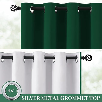 Yakamok Dark Green 100% Blackout Curtains 84 Inches Long 50" Wide 2 Panels | - Image 2