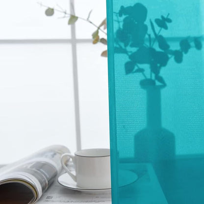 SpaceDresser Sheer Voile Window Treatment Rod Pocket Curtain Panels - Image 4
