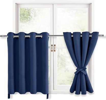 RV Blackout Curtains for Bedroom, 52 x 30 Inches Long Navy 2 Panels | Thermal - Image 8