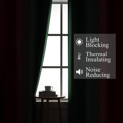 Red and Green Ombre Blackout Curtains 52Wx96L 2 Panels | Ombre Christmas - Image 3